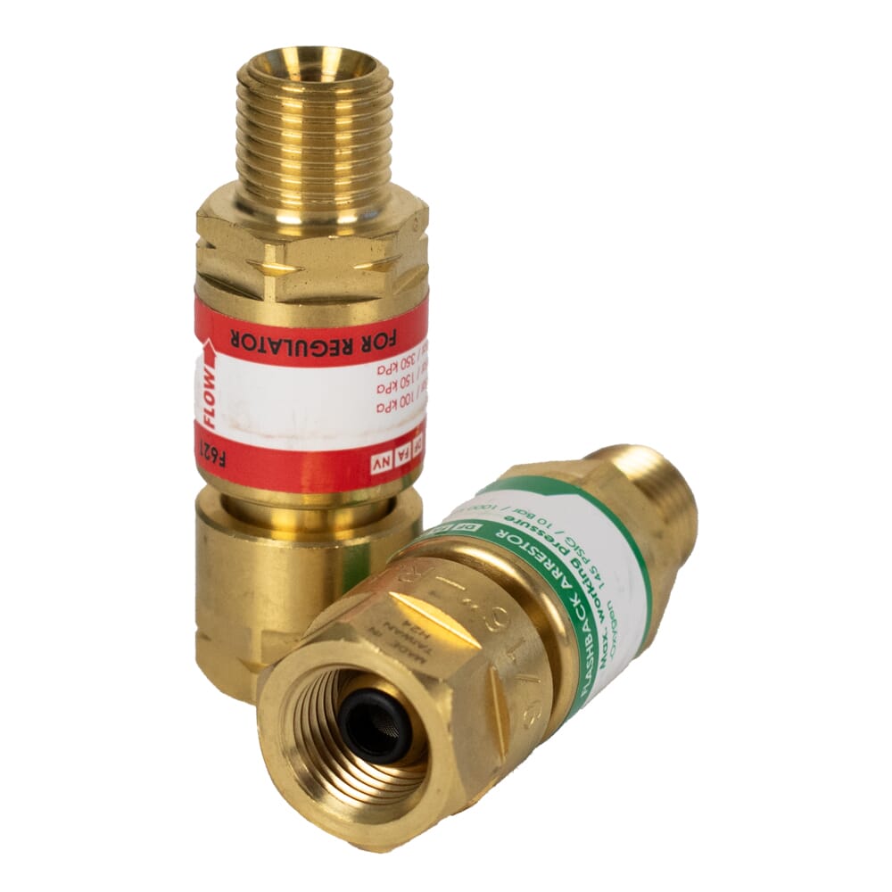2-Pack Oxy-Fuel Gas Flashback Arrestors (Regulator-to-Hose)