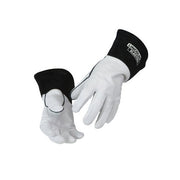 Lincoln Electric leather TIG welding gloves white goatskin palm black split leather cuff pair