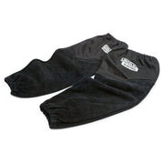 Lincoln Electric split leather FR welding sleeves black pair with elastic cuffs and Lincoln Electric logo