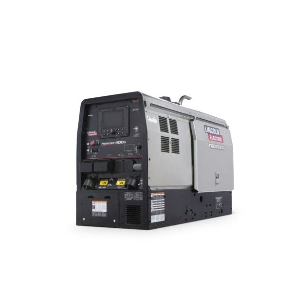 Lincoln Electric Frontier 400X Kubota engine-driven welder grey enclosed cabinet with digital control panel