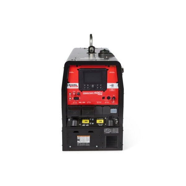 Lincoln Electric Frontier 400X Pipe Kubota engine-driven welder front panel with digital controls and lift hook