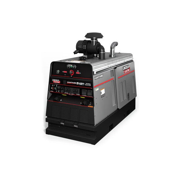 Lincoln Electric Vantage 549X Deutz diesel engine-driven welder, silver cabinet with top air cleaner and front panel