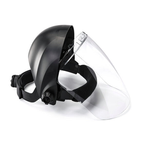 Lincoln Electric OMNIShield clear face shield standard size black headgear with adjustable ratchet and clear visor