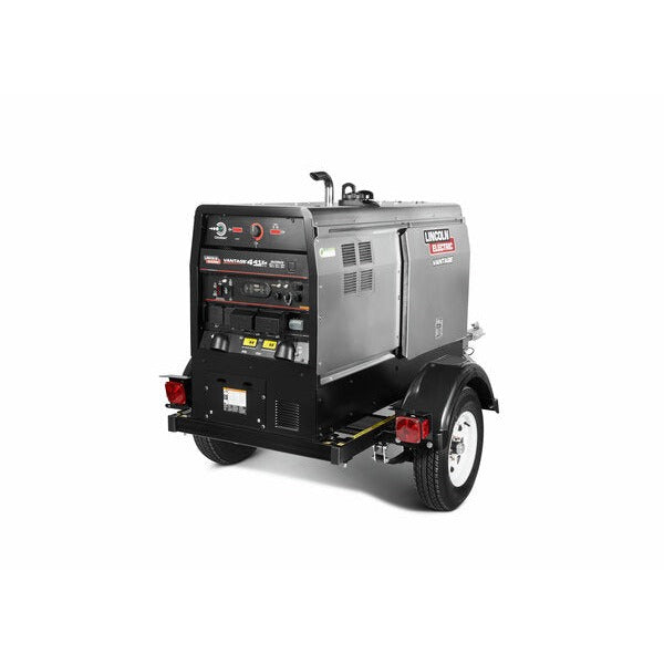 Lincoln Electric Vantage 441X Perkins Ready-Pak 1 engine-driven welder mounted on single-axle road trailer