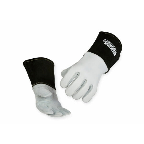 Lincoln Electric Premium 7 Series elkskin stick MIG welding gloves white palm black cuff separated pair