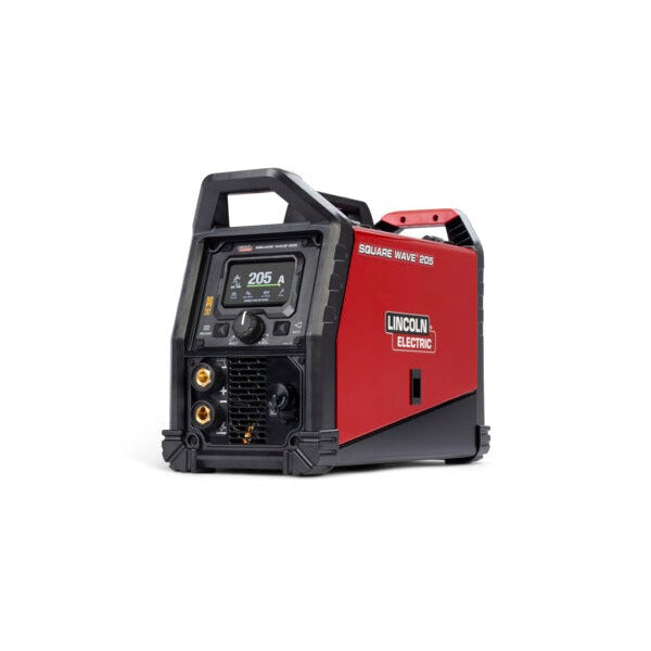 Lincoln Electric Square Wave 205 TIG welder K5613-1, red and black unit, digital display, 205A output, carry handle