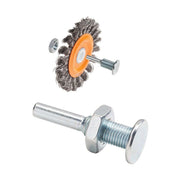 Walter 13C303 3-inch x 3/8-inch x 1/2-inch knot twist wire wheel with threaded bolt arbor and hex nut for drill mounting