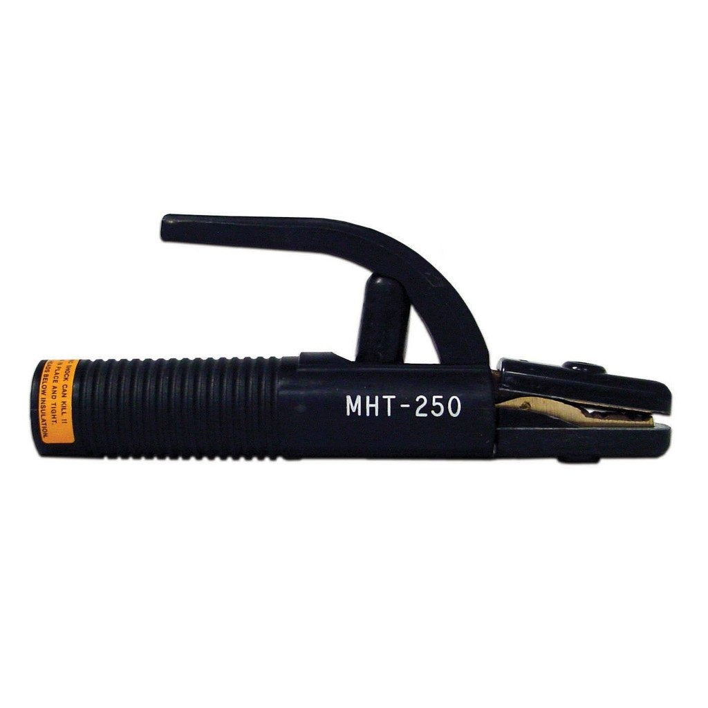 Lenco HT-25 MHT-250 stick electrode holder with black insulated handle and copper jaw clamp, welding accessory