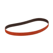 3M 777F coated ceramic sanding belt 24 in x 1/8 in 60 grit orange abrasive surface, narrow sanding belt