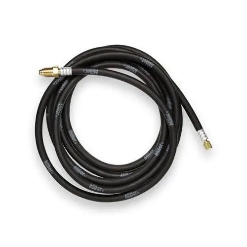 CK Hose Argon 3 Series 25 ft 3/8-24 black rubber TIG argon hose coiled with brass threaded fittings