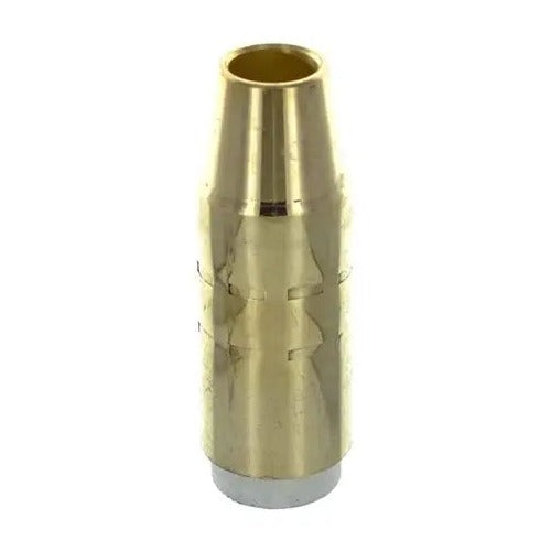 CK Nozzle 9/16 inch Brass Tapered MIG welding nozzle cylindrical with knurled retention rings and chrome base