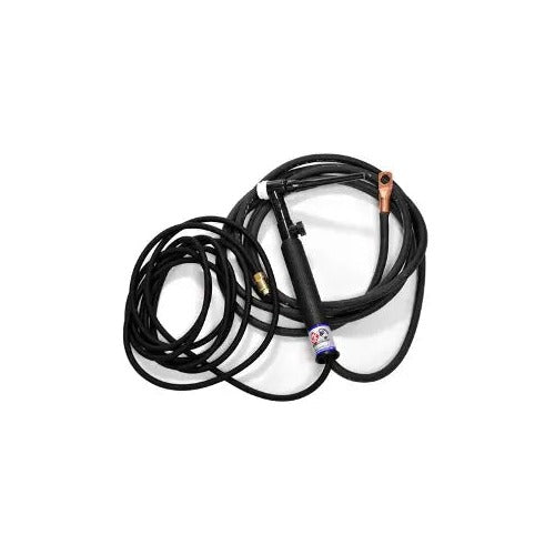 CK Worldwide CK26V-12-2SF FX flex head valve TIG torch, 200A gas-cooled, 12.5ft black SuperFlex cable with copper lug