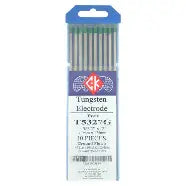 CK Worldwide T5327G Pure tungsten electrode 5/32" green tip 10-pack in blue-labeled sleeve, TIG welding electrode
