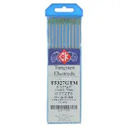 CK Worldwide T5327GTM LaYZr 5/32" tungsten electrode 10-pack in blue-labeled sleeve, TIG welding tungsten electrode