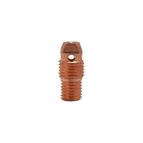 CK 2CB116 copper collet body 1/16" (1.6mm) short threaded cylindrical body with gas port and hex cap for TIG torch