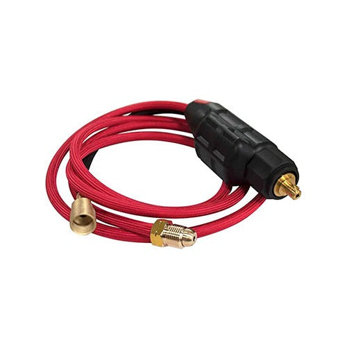 CK SafeLoc male Dinse 25M (3/8 in) black connector with red cable and brass fitting torch connector