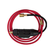 CK SafeLoc male Dinse 35M (1/2 in) black connector with red coiled cable and brass fitting torch connector