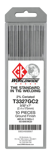 CK T3327GC2 3/32" 2% Ceriated Tungsten Electrode