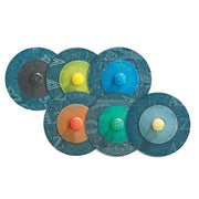Walter 04D306 Twist TopCut 3" 60-grit sanding discs, blue abrasive surface, chevron pattern, quick-change twist-lock mounts