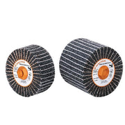 Walter 07K342 Two-In-One finishing drum 4-1/4" x 4" 80 grit, black flap abrasive, orange hub, abrasive drum