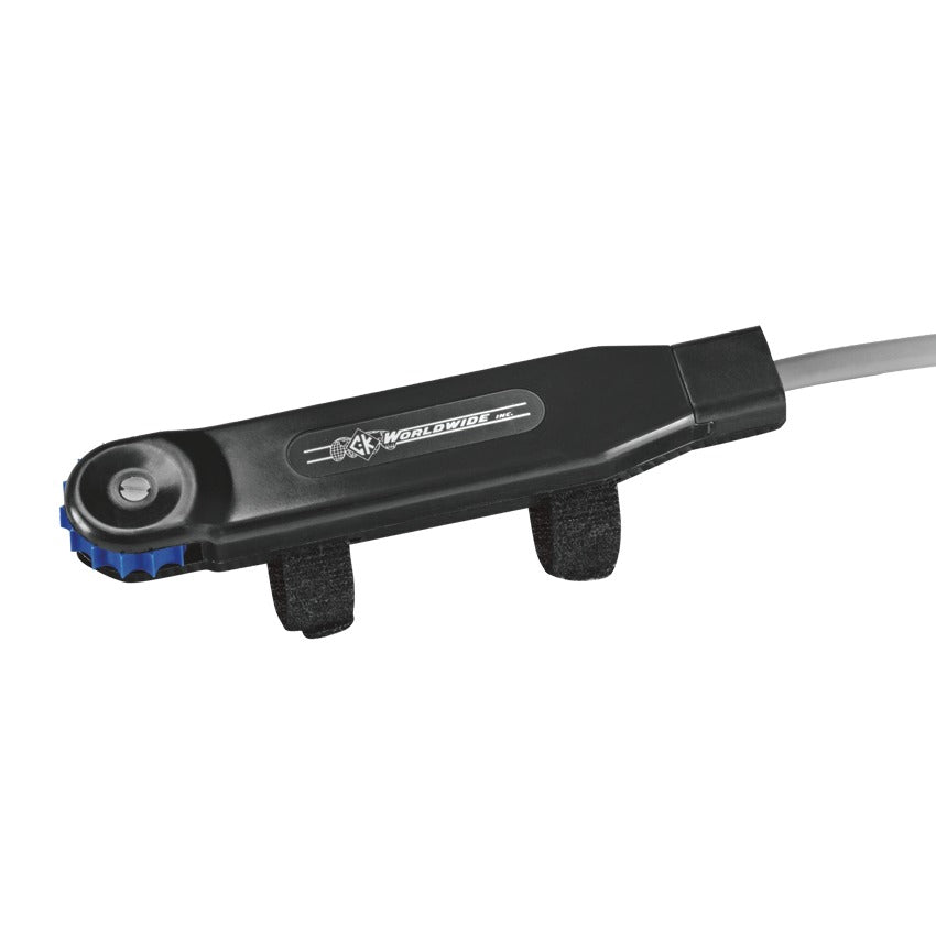 CK Worldwide wheeled amperage control with velcro strap, 1k ohm, 26.5 foot cable, blue dial TIG foot control