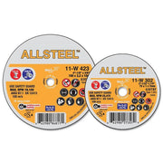 Walter 11W413 ALLSTEEL mini cut-off wheel 4" x 1/16" x 3/8", A30TBF, max 19,100 RPM, orange label, mini cut-off wheel
