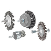 Walter 09C020 ALLSTEEL knot-twisted mounted straight wire brush 1-1/8 inch shank steel knotted bristles