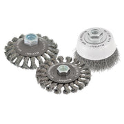 Walter 13W431 4" x 5/8-11" ALLSTEEL™ Crimped Steel Wire Saucer Cup Brush