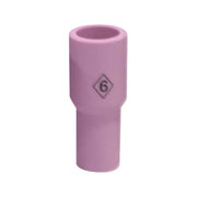 CK Worldwide A6A2 alumina TIG cup 3/8" x 1-9/16" elongated straight-taper pink ceramic size 6 nozzle