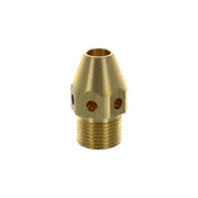 CK Worldwide AMT35 brass nose transfer block, threaded fitting with triple gas ports, TIG torch part