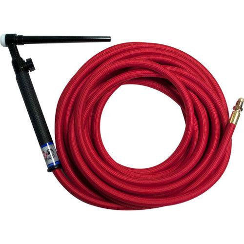 CK Worldwide CK1325VHSF RG TIG Torch, 130 Amp, Rigid Head with Valve, Gas-Cooled, 25' SuperFlex Cables