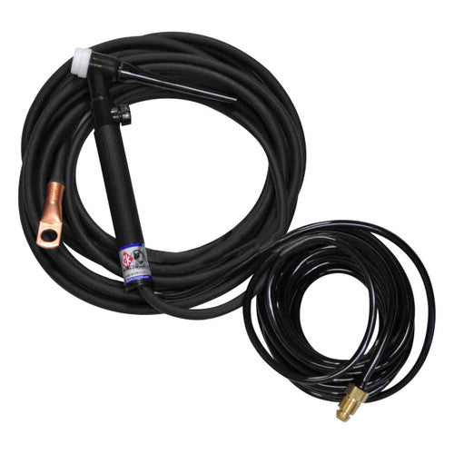 CK Worldwide CK17V-25-2 RG-T 150 Amp Rigid TIG Torch with Valve, Gas-Cooled, 25' Thread-On