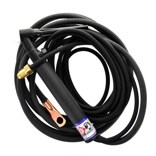 CK Worldwide CK26V-12-2SF RG 200 Amp Gas-Cooled TIG Torch with Valve, 12.5' SuperFlex Cable