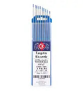 CK Worldwide T3327GL2 3/32" x 7" 2% Lanthanated tungsten electrode 10-pack in blue-labeled sleeve, TIG welding electrode