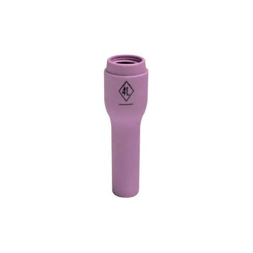 CK Worldwide 2A4L alumina TIG cup 1/4 inch x 1-7/8 inch, pink ceramic elongated nozzle 4L marked with stepped tapered body