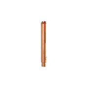 CK 13N24L copper TIG collet 1/8" (3.2mm) long design, extended body with multi-slot tip and narrow stepped base