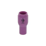 CK Worldwide 13N08 alumina TIG cup 1/4 inch x 1-5/32 inch, pink ceramic squat nozzle size 4 marked on body