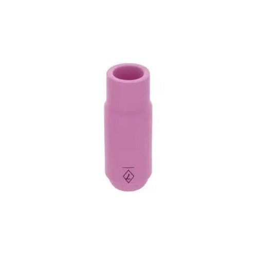 CK Worldwide 10N47 alumina TIG cup 7/16 inch x 1-27/32 inch, pink ceramic nozzle size 7 marked with stepped lower end