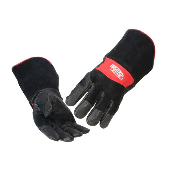 Lincoln Electric K2980 premium leather MIG stick welding gloves medium black split cowhide red cuff welding gloves