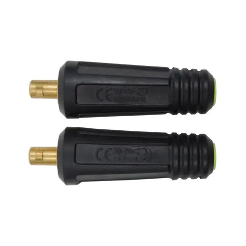 Weld Shop Supply CCD5070M Dinse connector 50mm male plug black rubber housing brass pin 1/0-2/0 cable welding connector