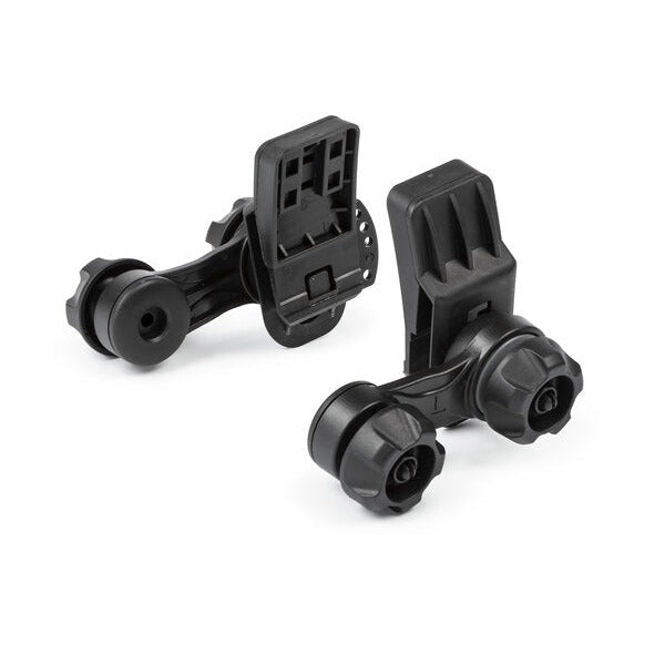 Lincoln Electric Viking KP3486-1 slotted hard hat adapter pair, black polymer mounting brackets with knobs