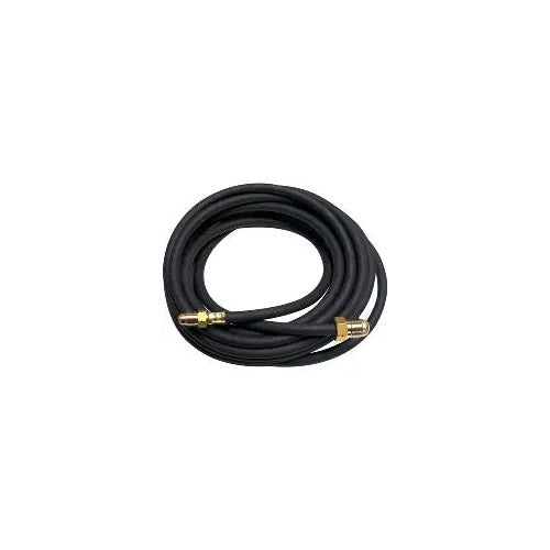 CK Worldwide 40V78R rubber TIG power cable extension 12.5 ft, black rubber coiled, angled brass fitting