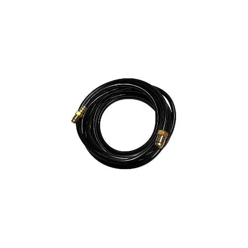CK Worldwide 40V78L TIG power cable extension 25 ft, black jacket coiled, brass coupling and torch fitting