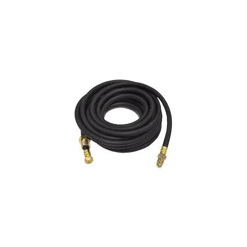 CK Worldwide 40V78LR rubber TIG power cable extension 25 ft, black rubber jacket coiled, brass fittings