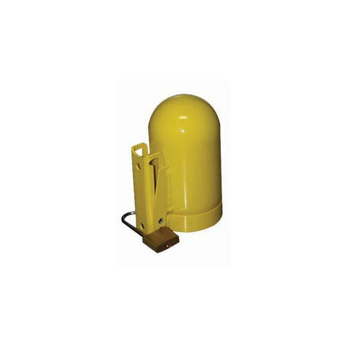 Saf-T-Cart SC2CNNP-12 low pressure snap cap 3-1/2 in 8 TPI yellow dome with mount bracket and lock, cylinder snap cap