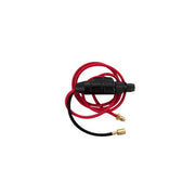 CK SafeLoc M16 x 1.5 dinse connector black housing with red coiled cable and brass pin torch connector