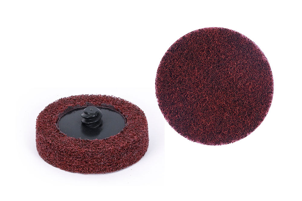 Weldcote 11192 roll-on surface prep disc aluminum oxide fine maroon non-woven 2 in quick-change arbor sanding disc