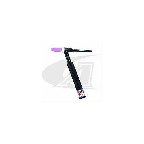CK Torch Body Only 350 Amp rigid angled TIG torch body with purple ceramic cup and black handle