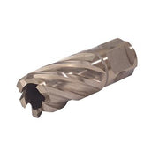 Walter 05E107 1-7/16x1in SST Core Cut Universal Shank Cutter, silver HSS fluted body, hex shank, annular cutter