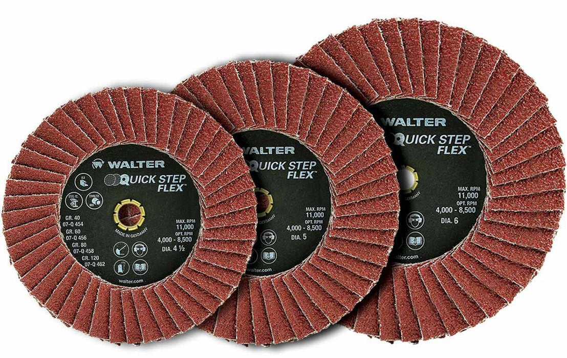 Walter 07Q504 5" 40 Grit Quick-Step Flex Flap Disc